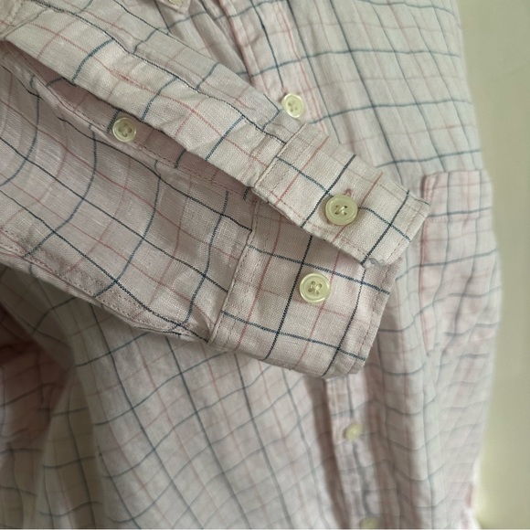 NWOT LE31 by Simons Semi Fit Checker Linen Shirt sz XL - Picture 8 of 10